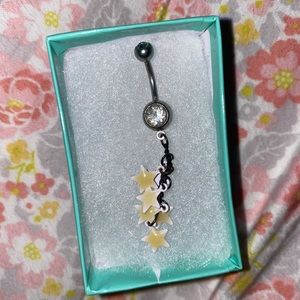 Glow in the dark star belly ring